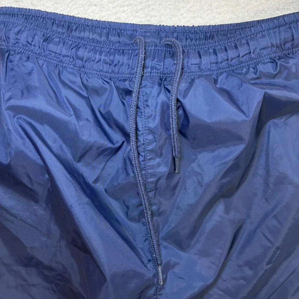 Y2K Adidas Baggy Track Pants Men M Blue Windbreaker Ankle Zip Sweatpants Vintage